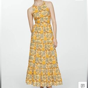 Mango yellow floral maxi NWT
